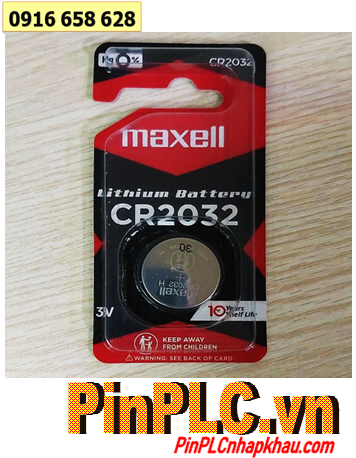 Maxell CR2032, Pin đồng xu 3v Lithium Maxell CR2032 chính hãng, Xuất xứ NHẬT (Vỉ ĐEN 01viên)